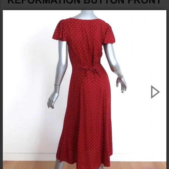 Reformation Synthetic Harbor dress in red - Picture 7 of 16